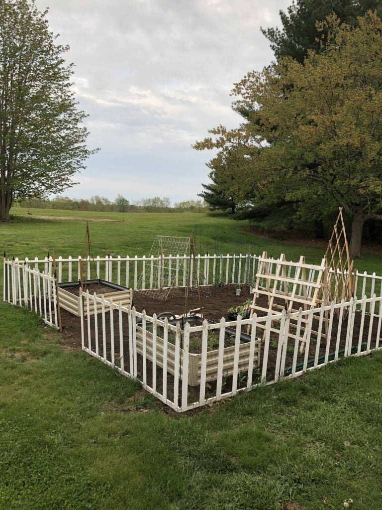 fenced in vegetable garden