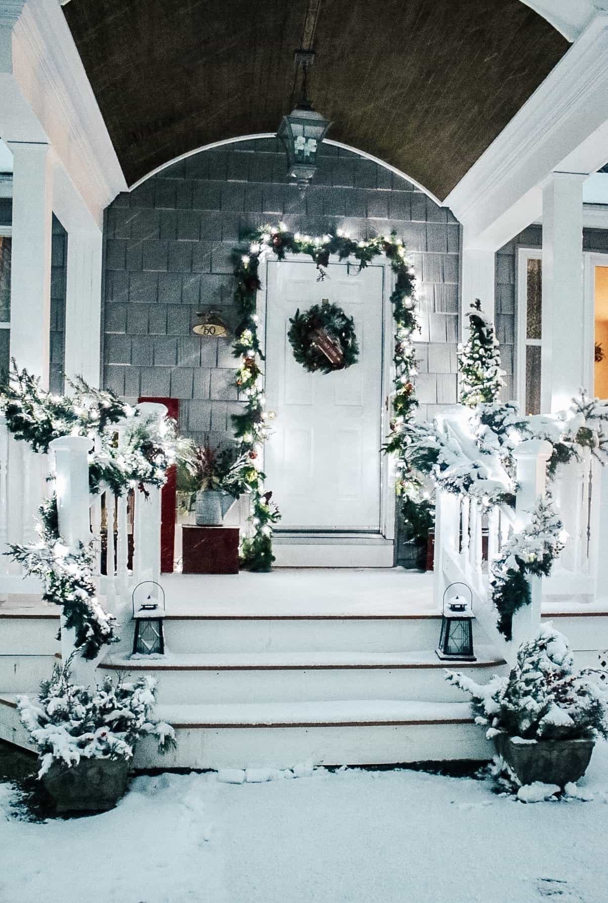 Vintage Christmas Porch Decorating Ideas - Cottage On Bunker Hill