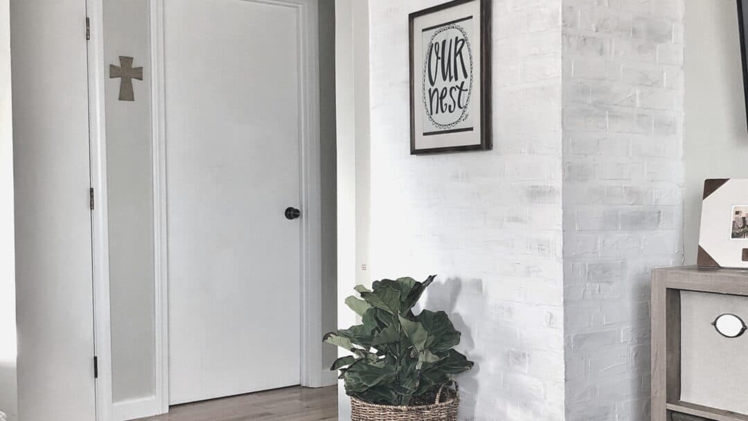 Faux brick wall