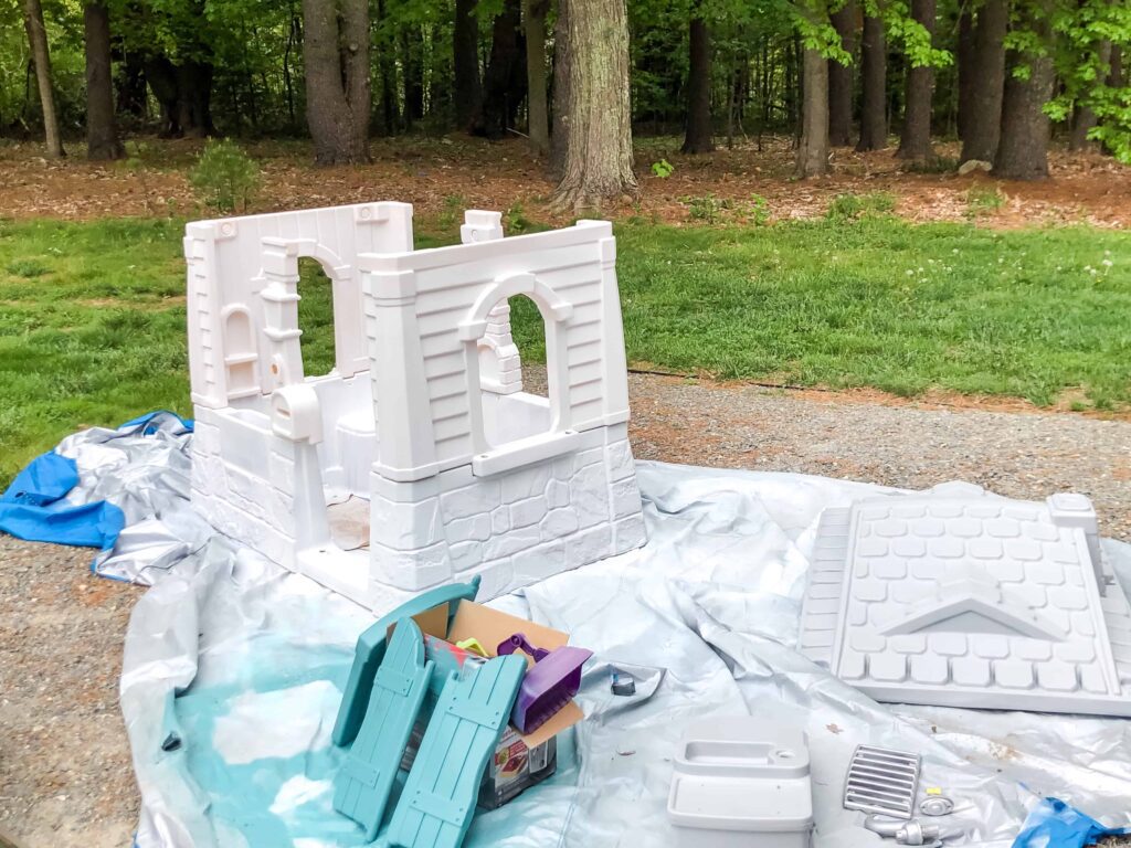 spray painting playhouse