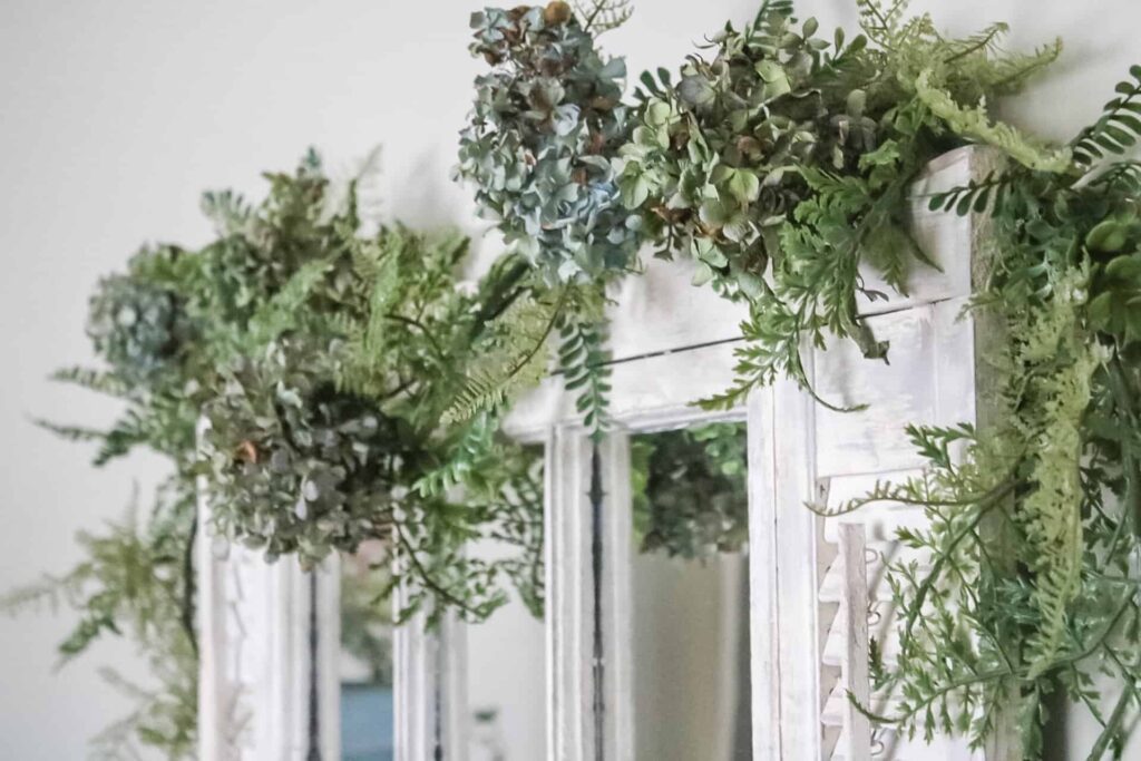 dried hydrangeas garland