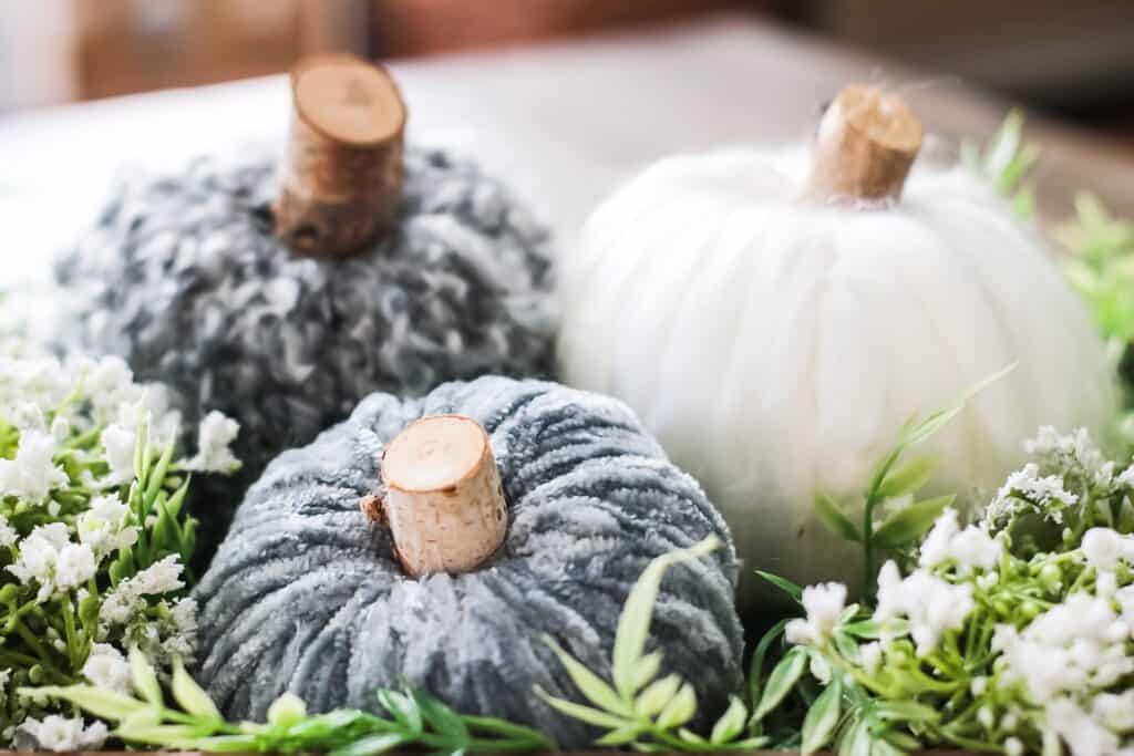 yarn pumpkins