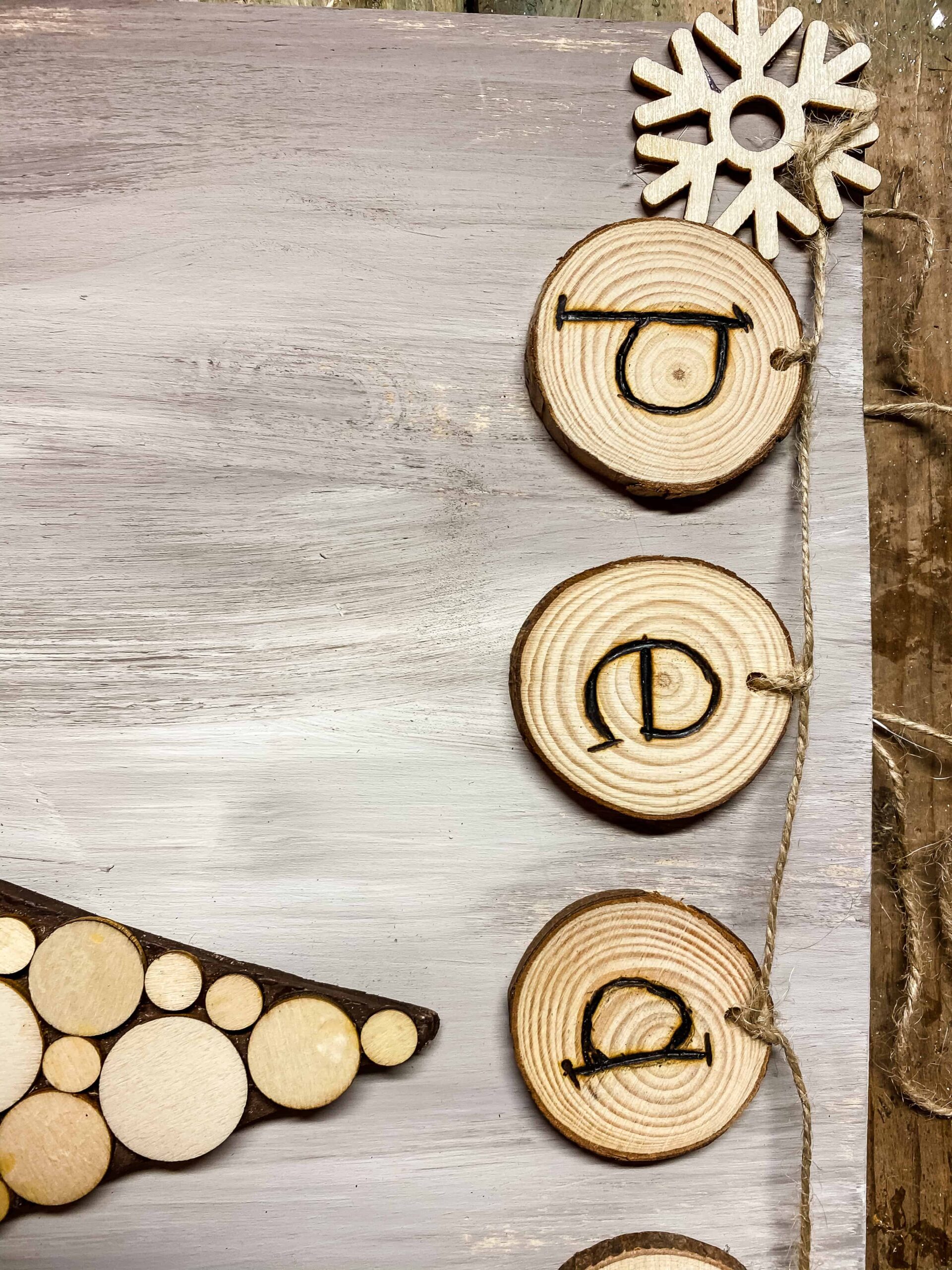 wood peace garland