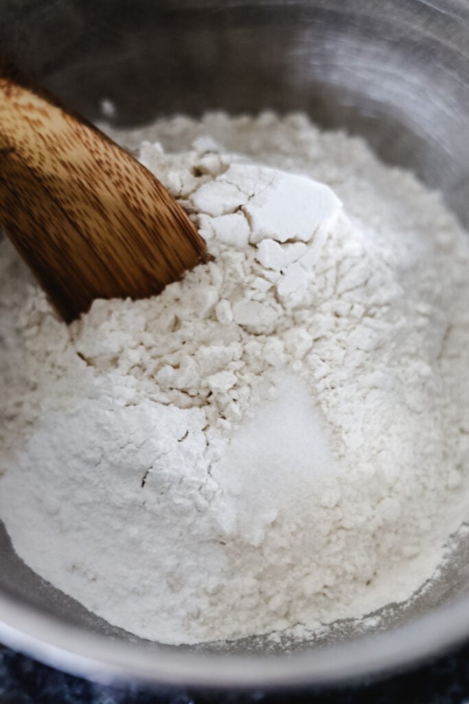 mixing dry ingredients in bowl
