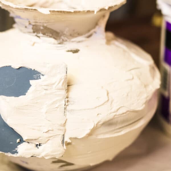 covering thrift store vase with joint compound