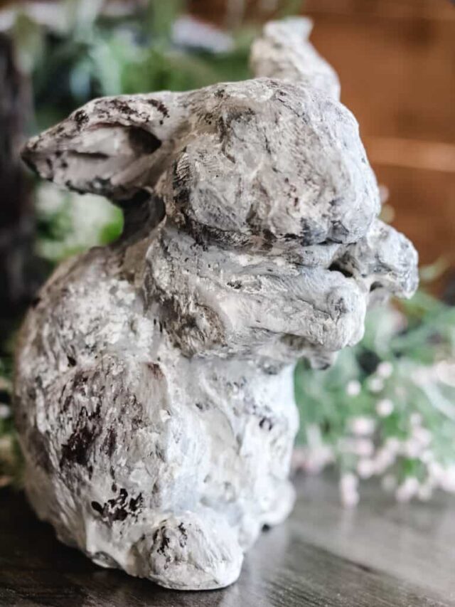 Faux Cement Bunny DIY for Spring Story