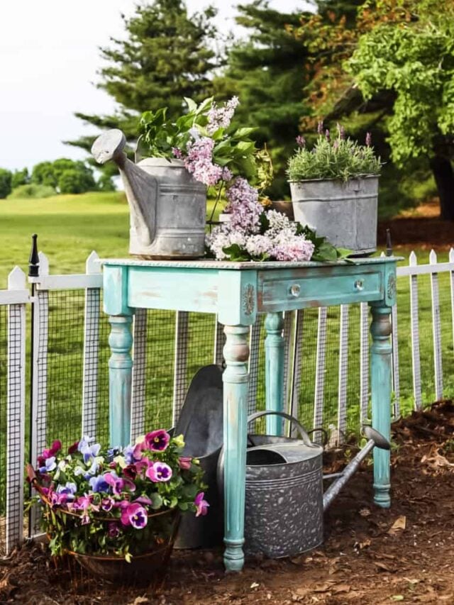 french country potting bench