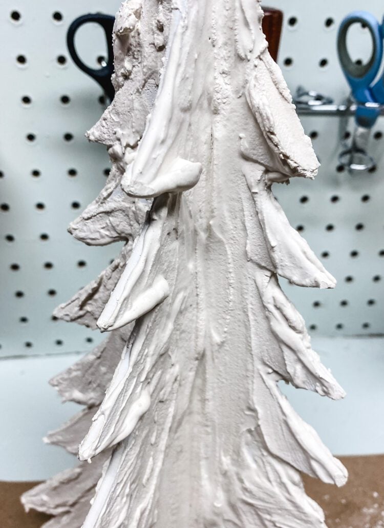 a white tabletop Christmas tree