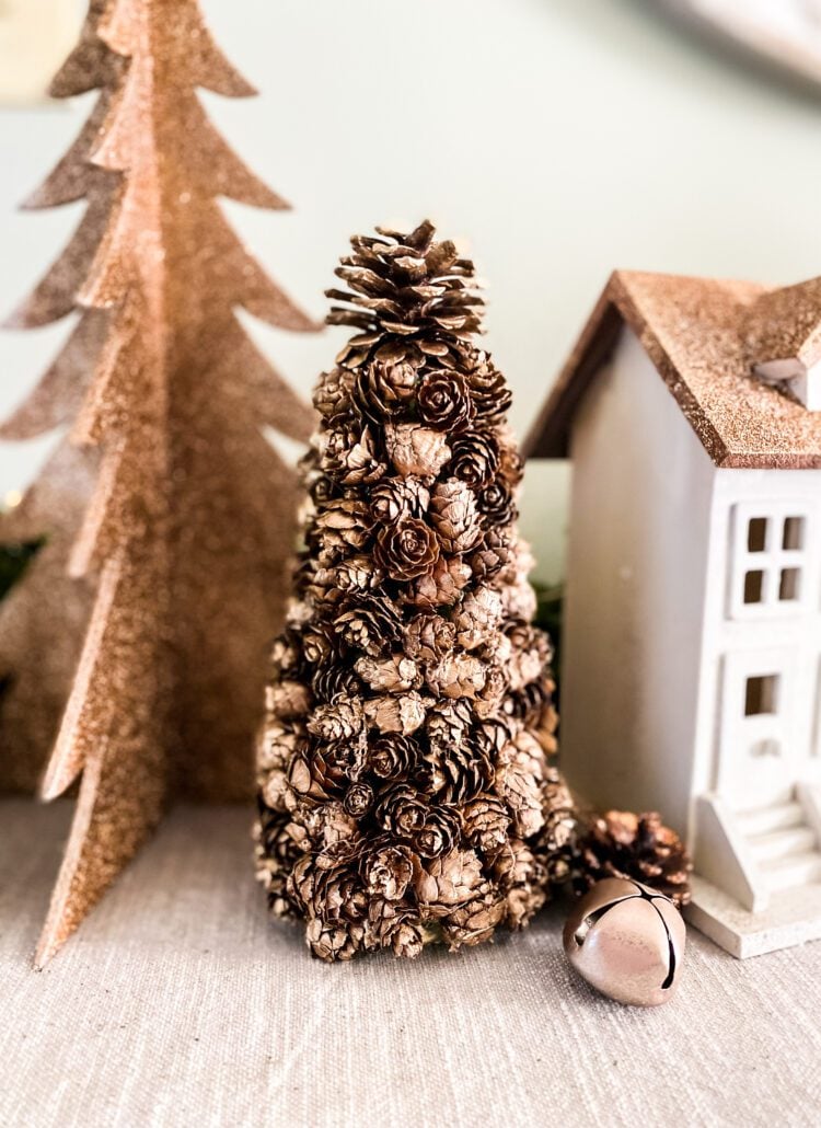 gold pine cone tree