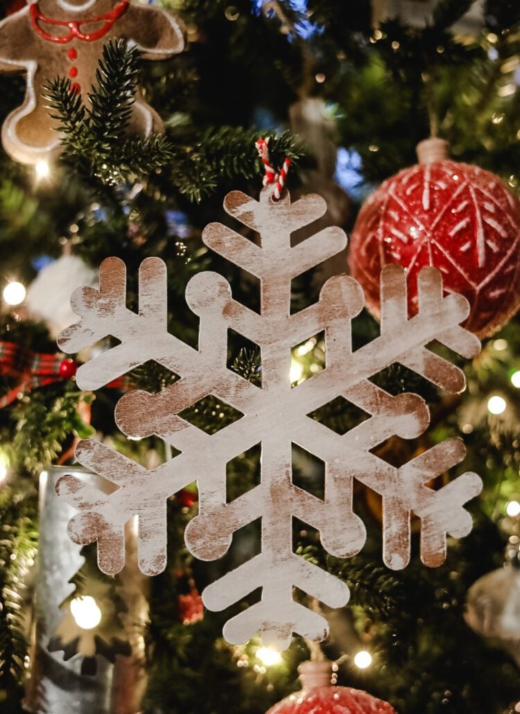 wood snowflake ornament