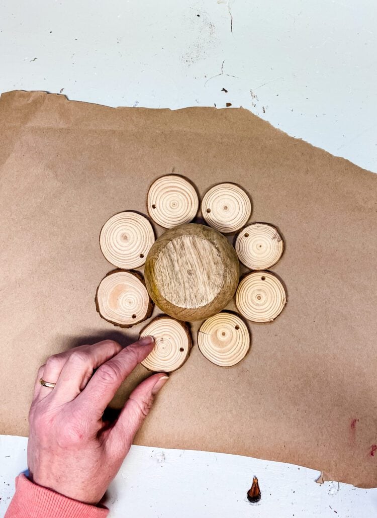making a wood slice ornament