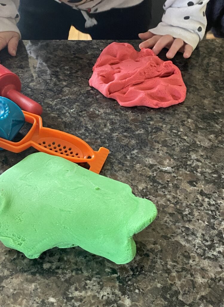 playing with playdough