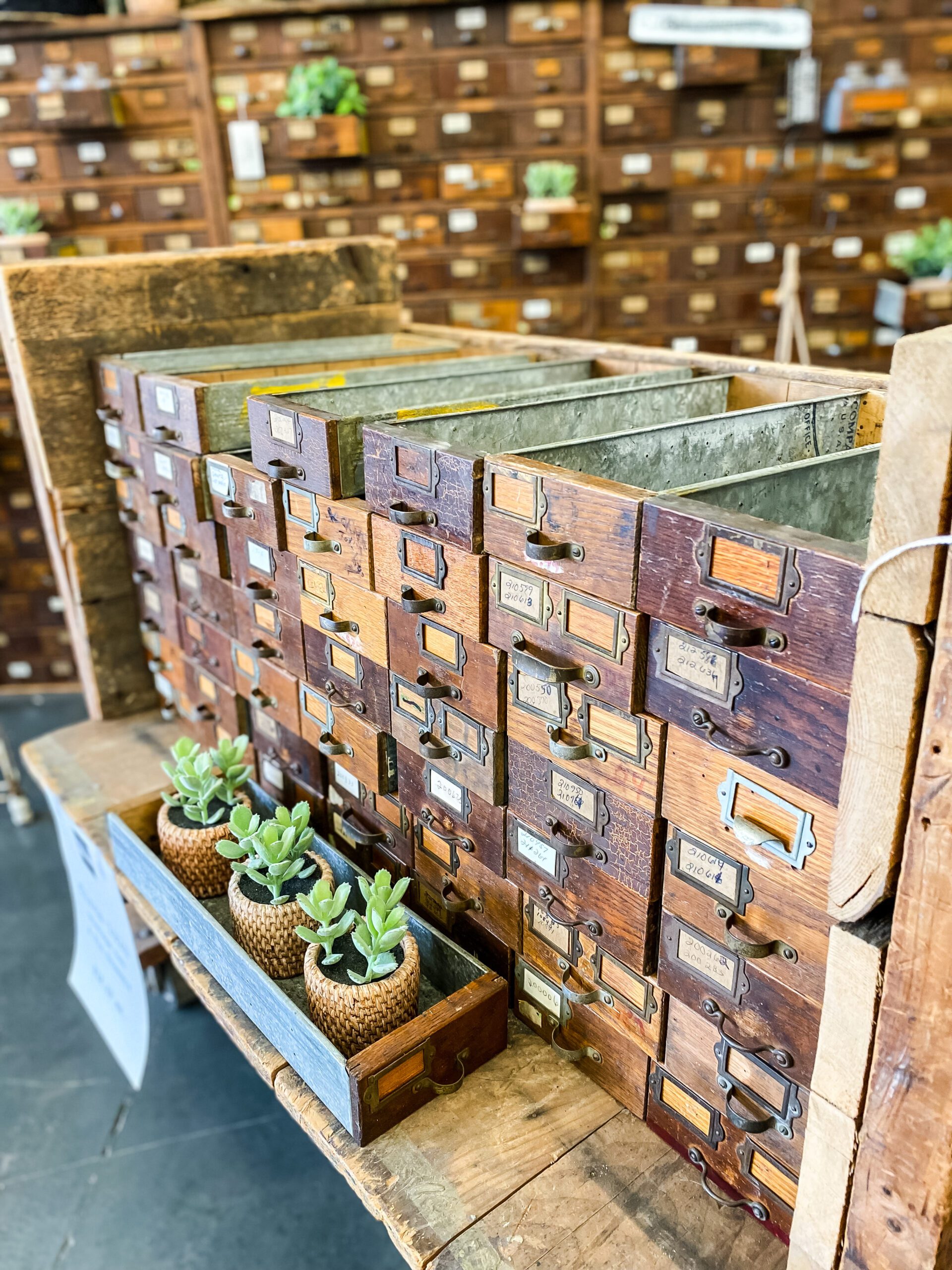 card catalog cabinets