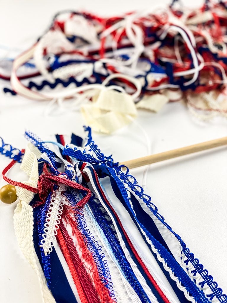making a patriotic ribbon flag