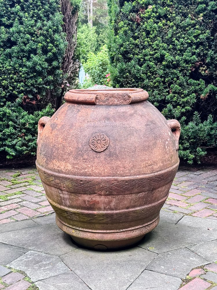 large vessel in formal garden