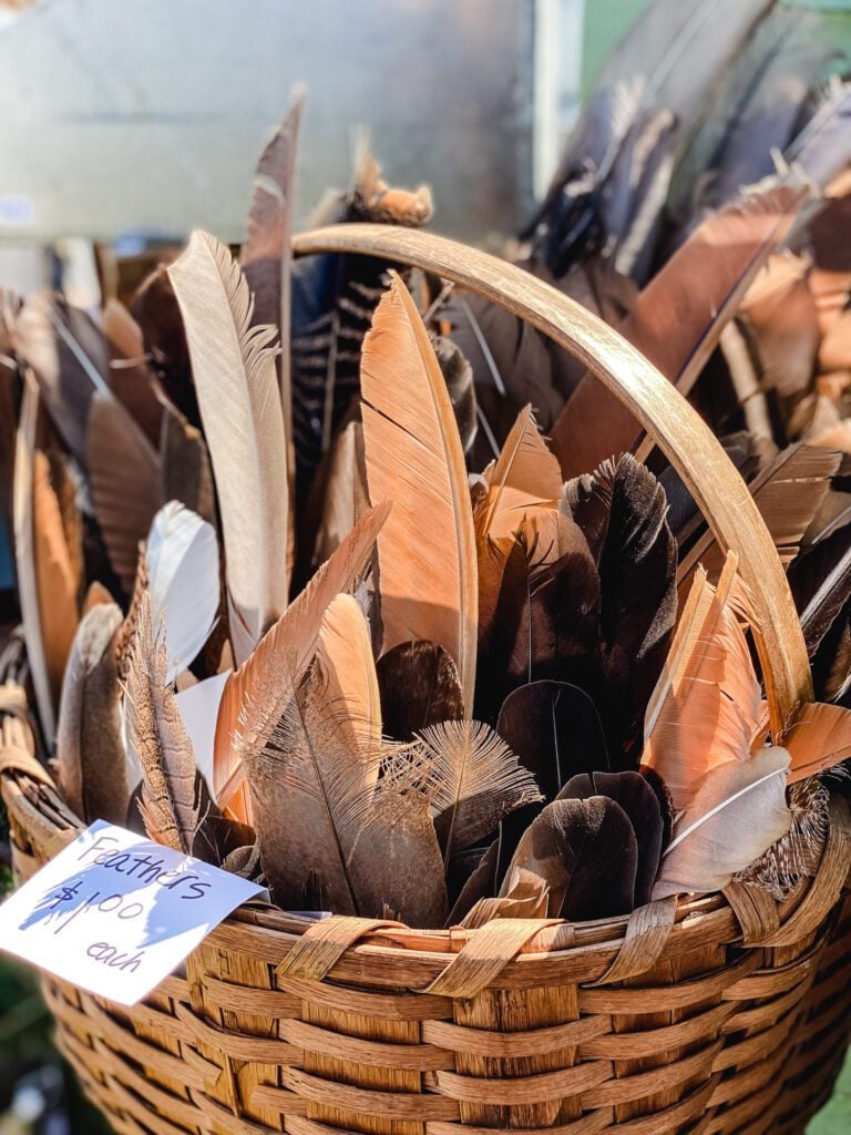 basket of feathers