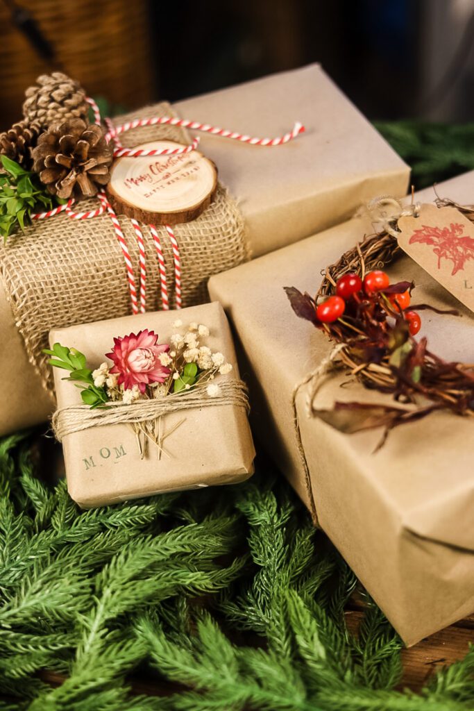natural gift wrapped packages