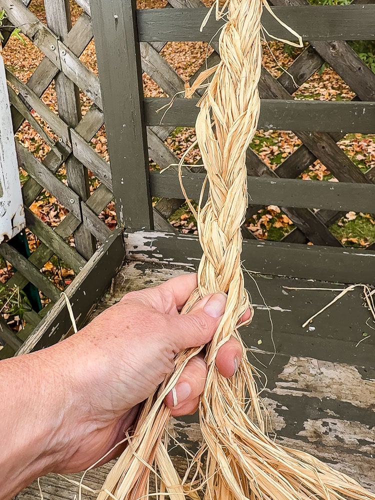 raffia being braided