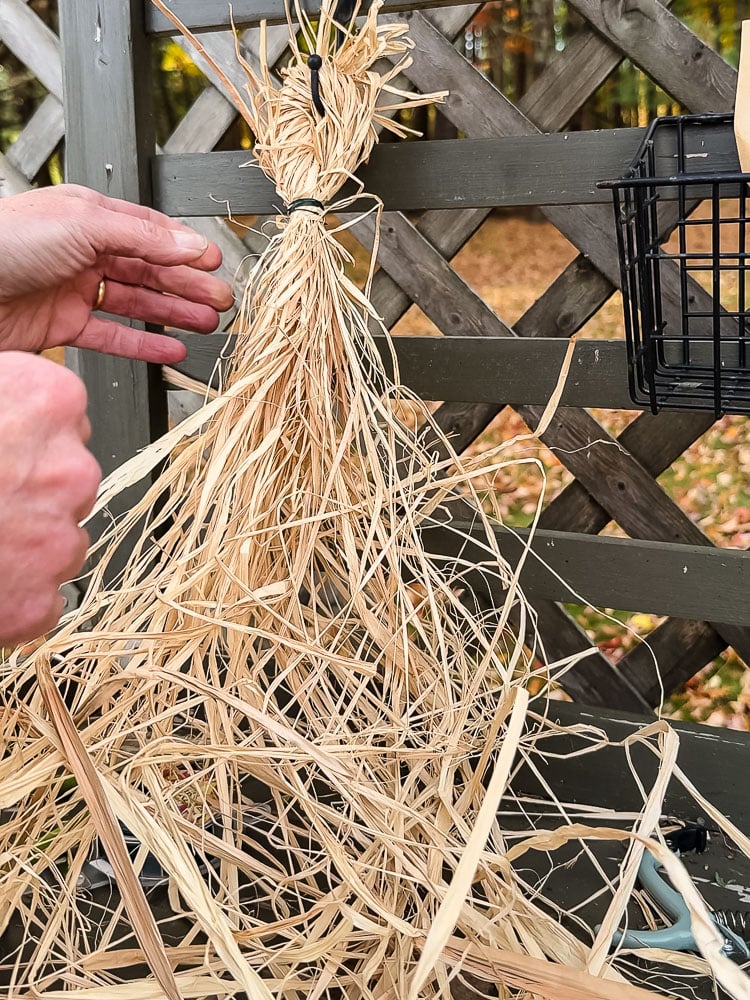raffia hanging on a hook