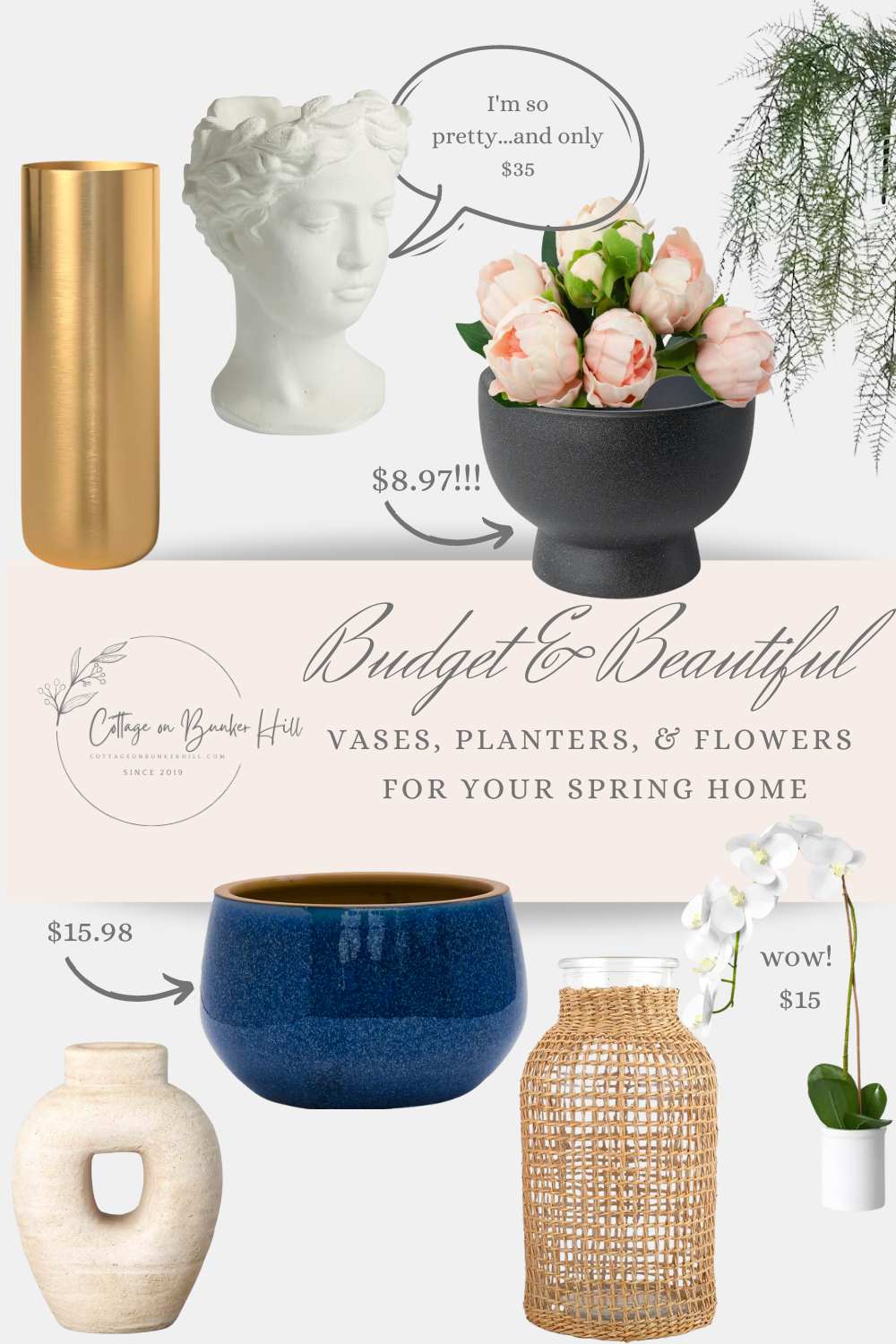 Budget- Friendly \u0026 Beautiful Spring Vases \u0026 Planters - Cottage On Bunker  Hill, image size:1000x1500
