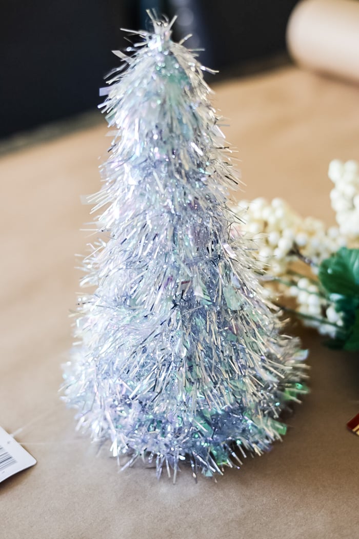 How to Make Gold Berry Topiary Trees from Dollar Tree Tinsel Trees