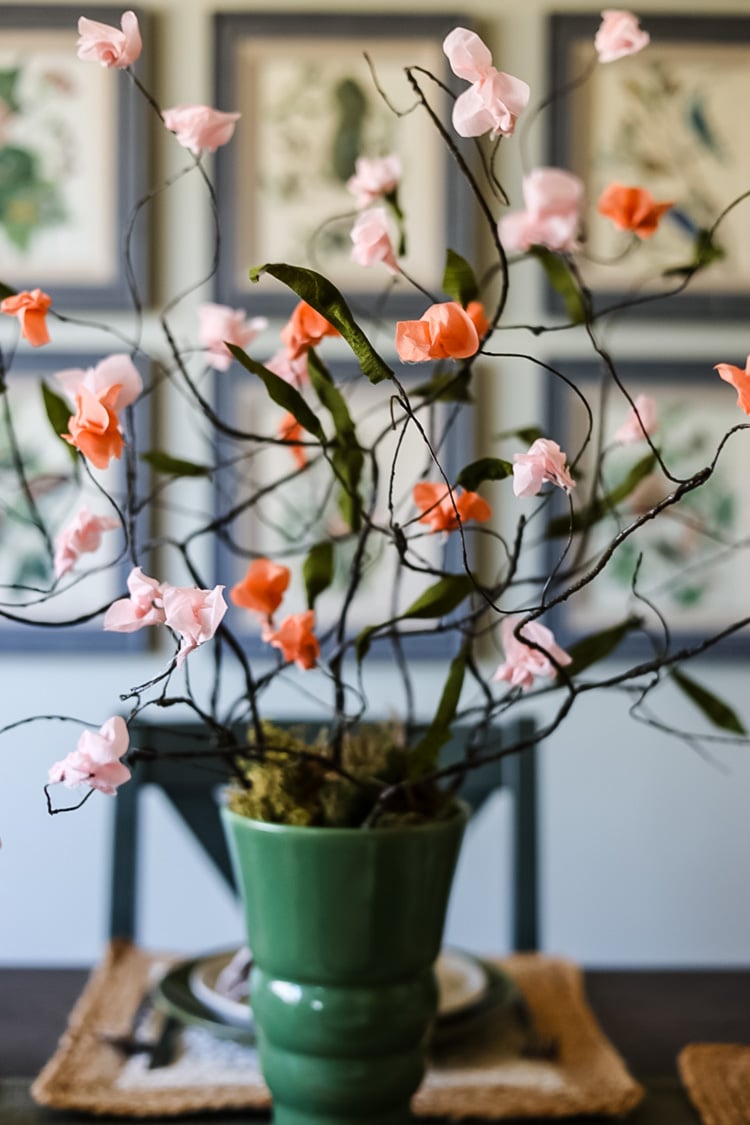 Shh, They’re Not Real! Springtime Branches with DIY Paper Blossoms