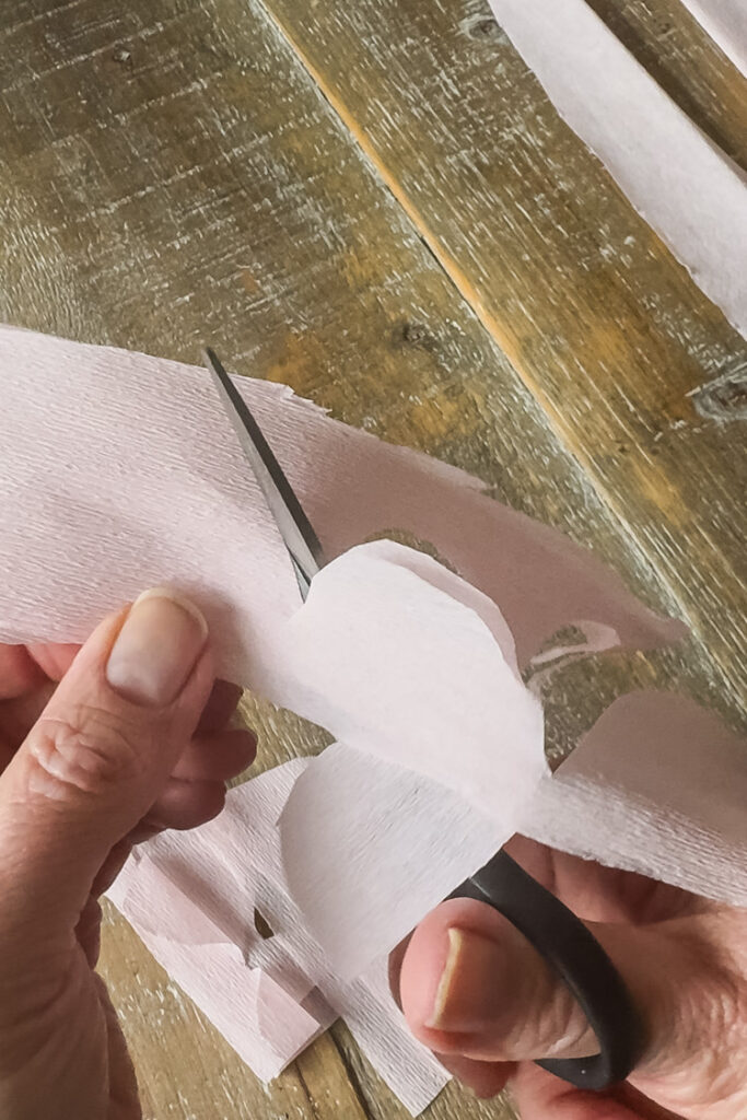 cutting crepe paper