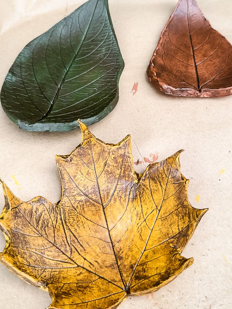 clay shaped leaf dishes