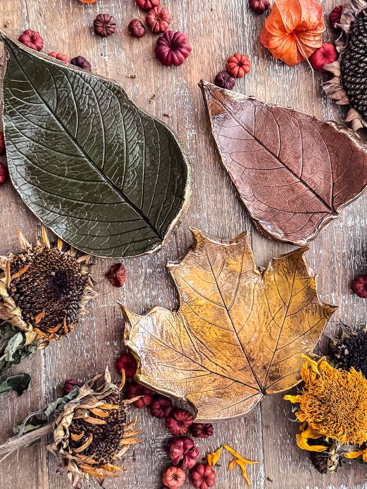 Capture the Colors of Fall with DIY Clay Leaf Trinket Dishes