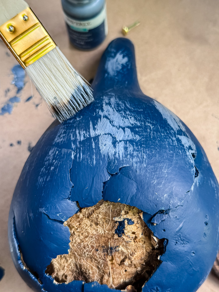painting a fairy house gourd