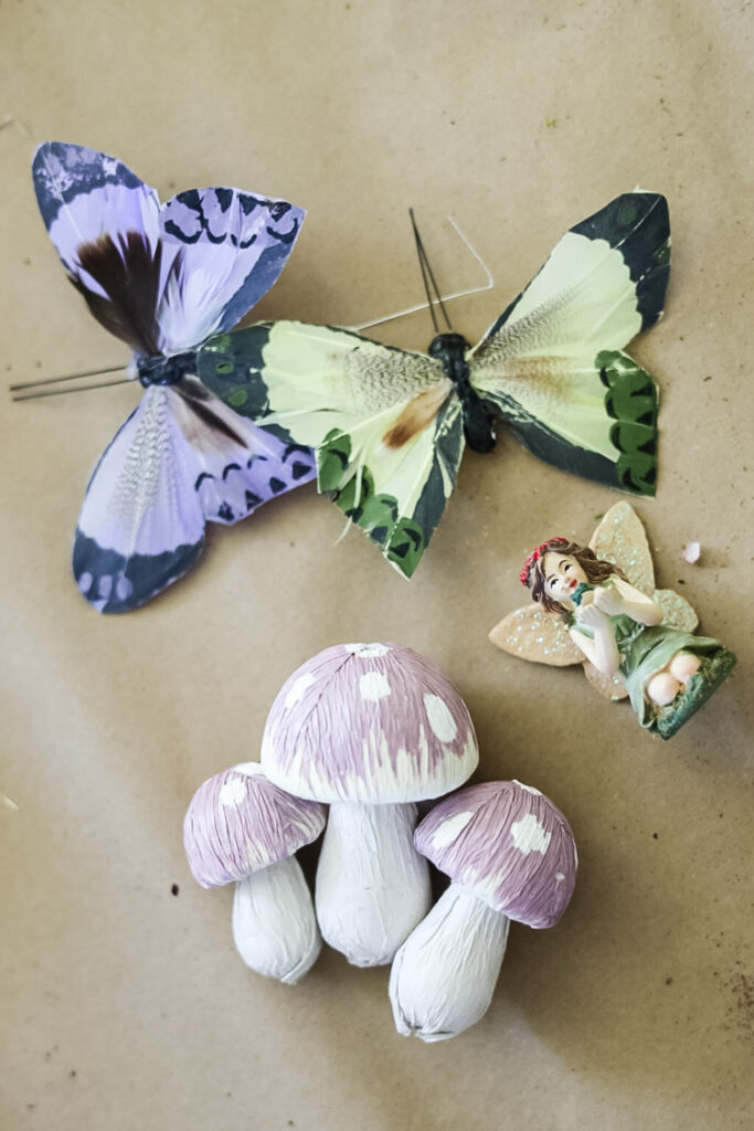 mushrooms, butterflies, fairy