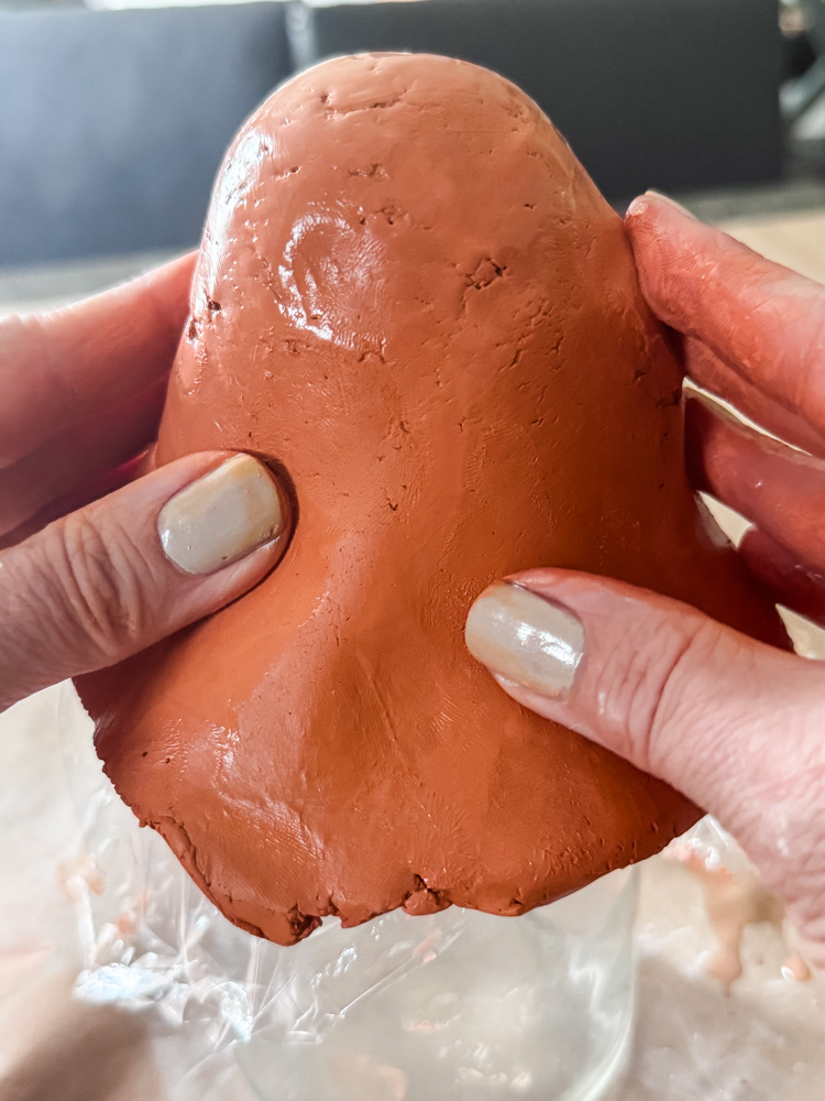 molding a clay ghost