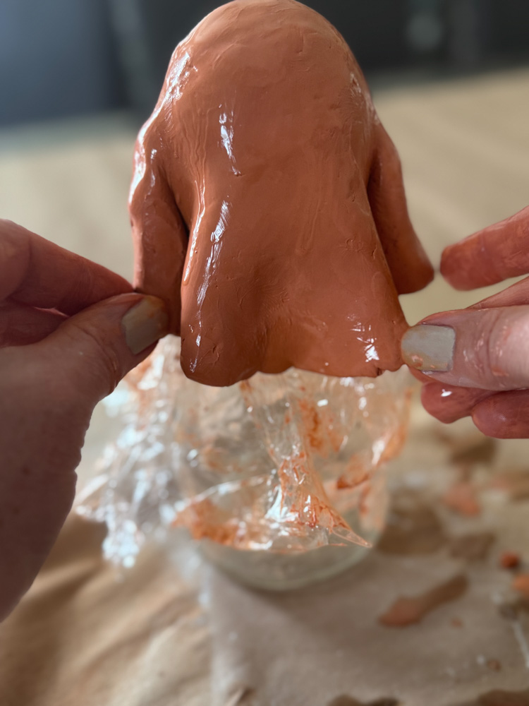 making a clay ghost