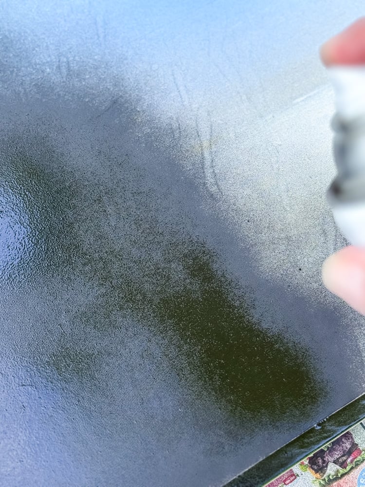 spray painting canvas