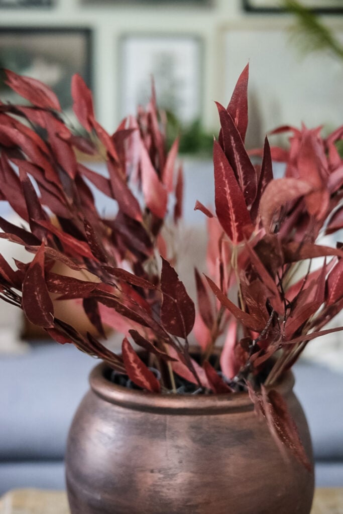 red preserved leaf stems