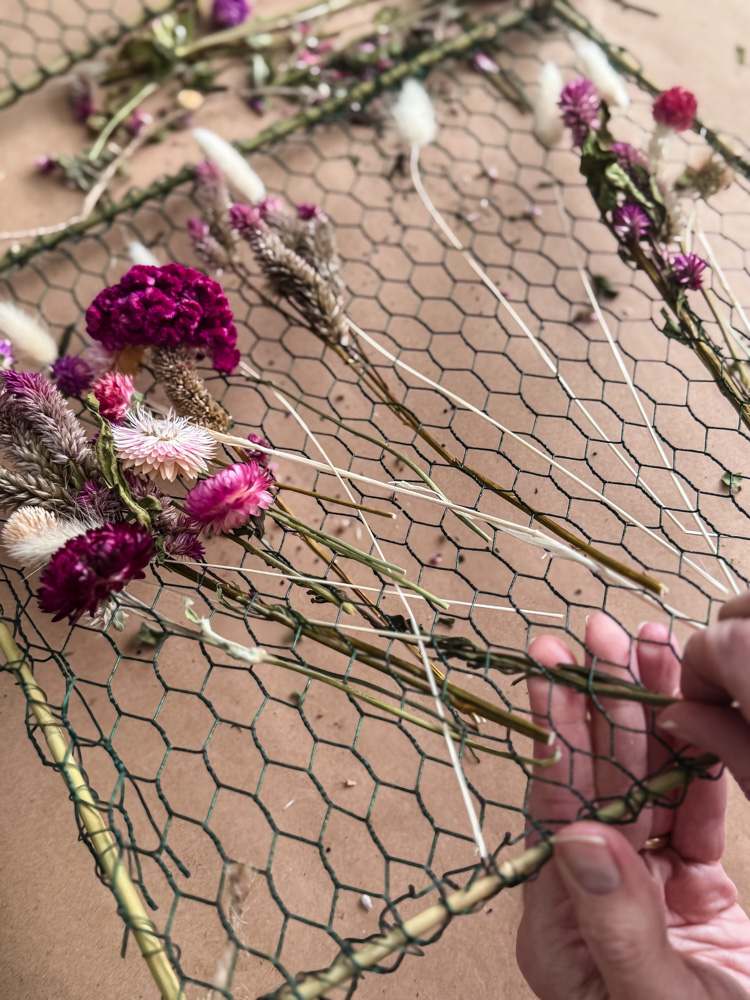 hand holding dried flower
