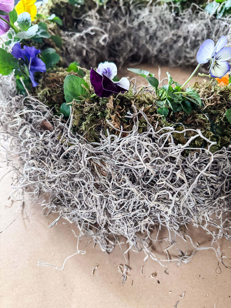 spanish moss on a wreath