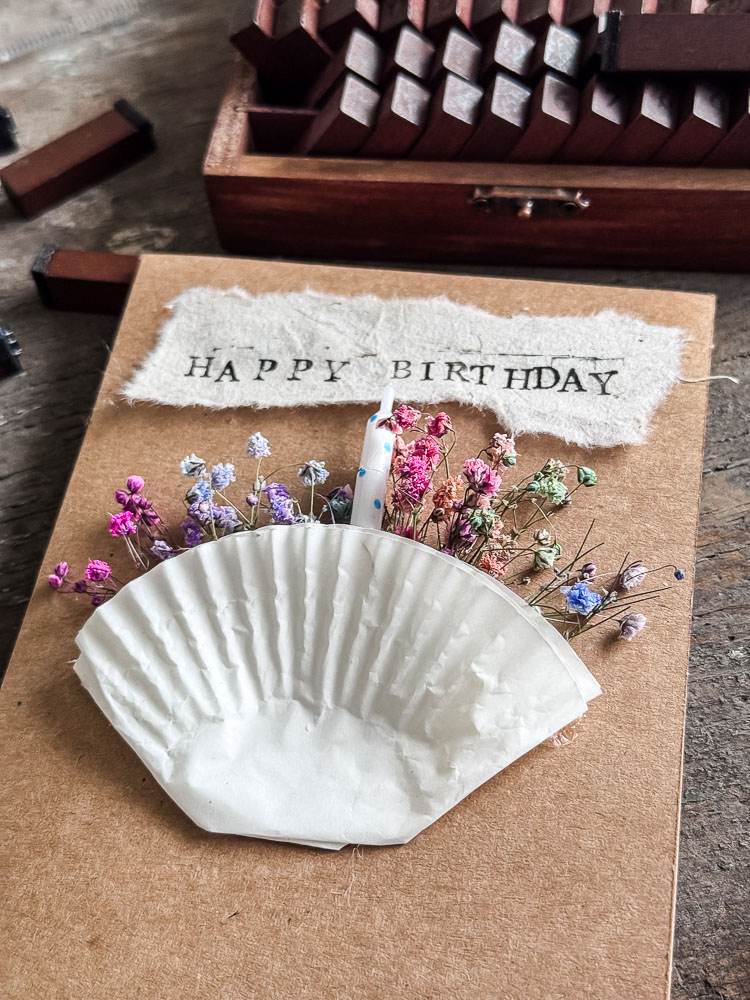 cupcake birthday card that has been handmade