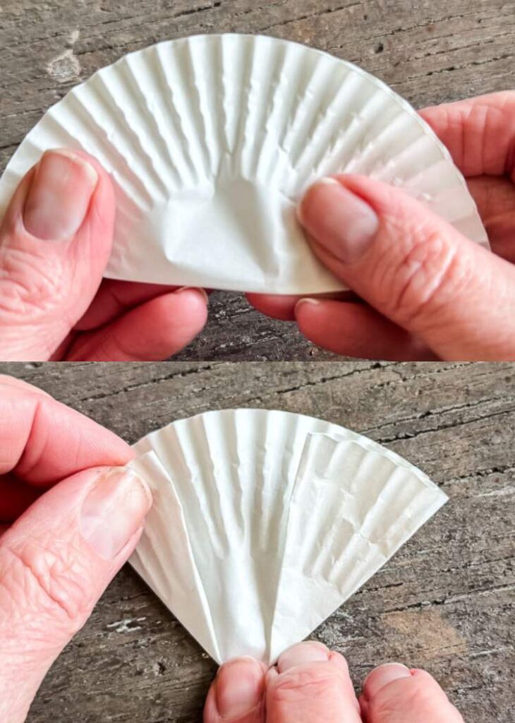 folding a cupcake liner