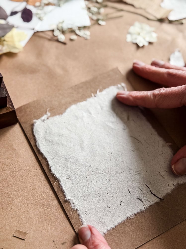 gluing paper to a notecard