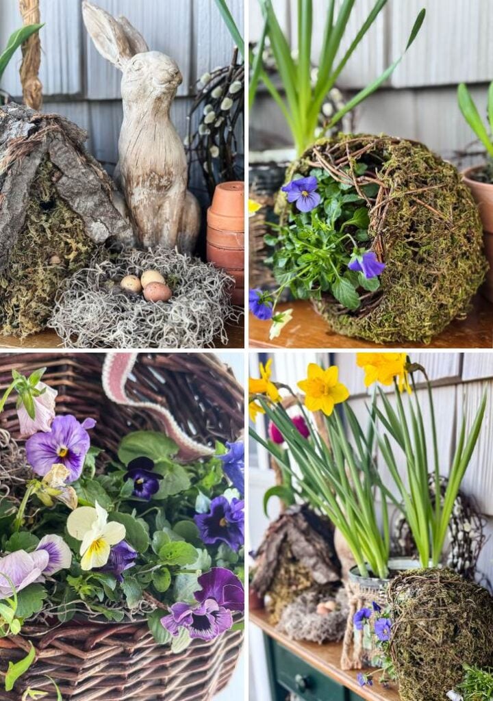 collage of spring porch photos