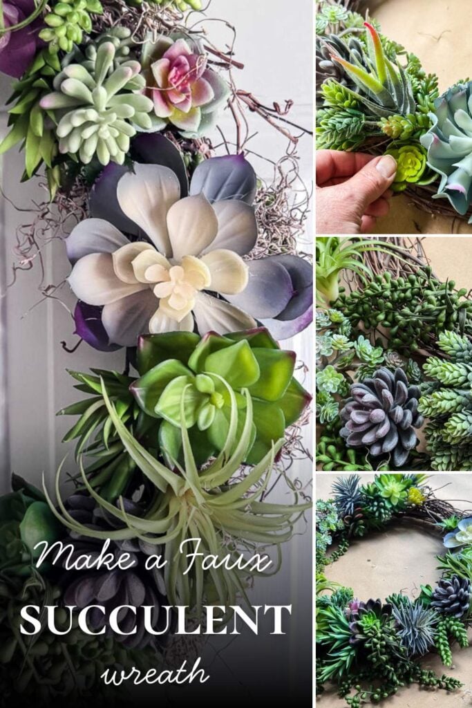 succulent wreath collage