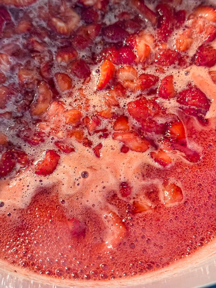 strawberry jam boiling