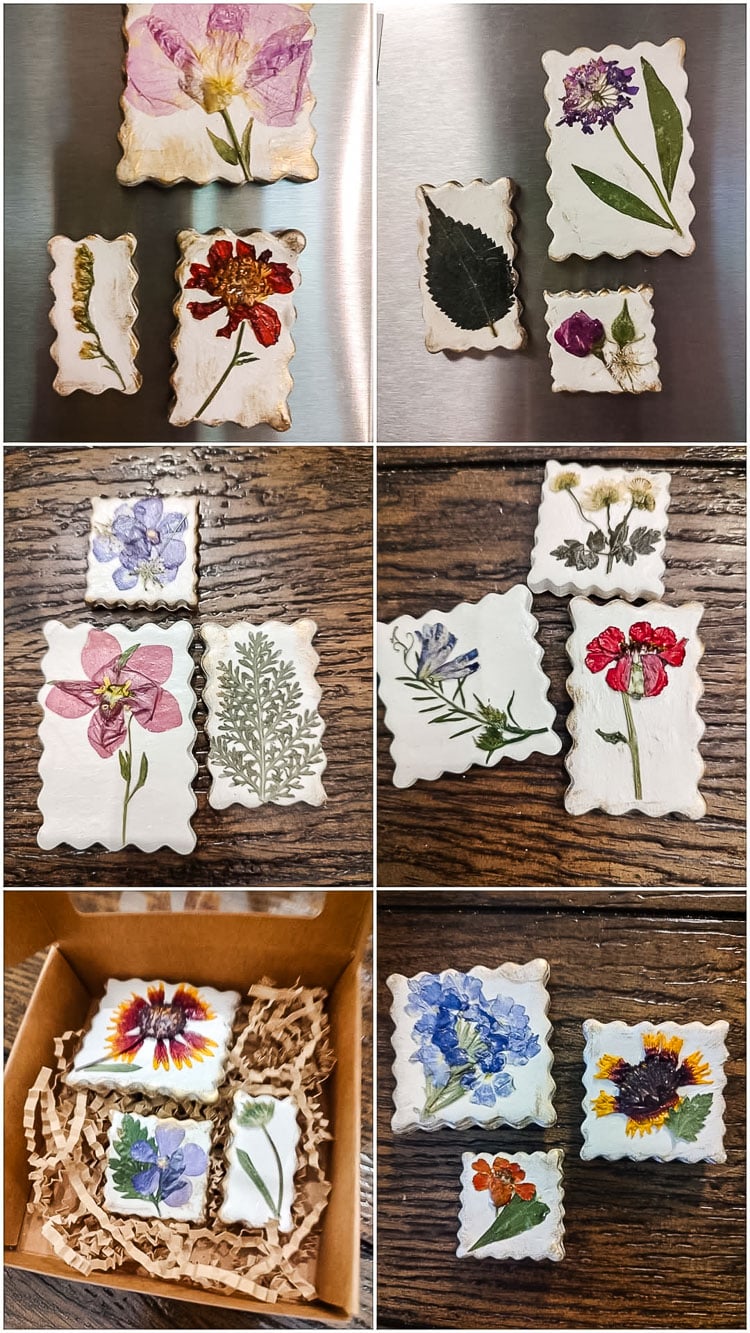 pressed flower magnets