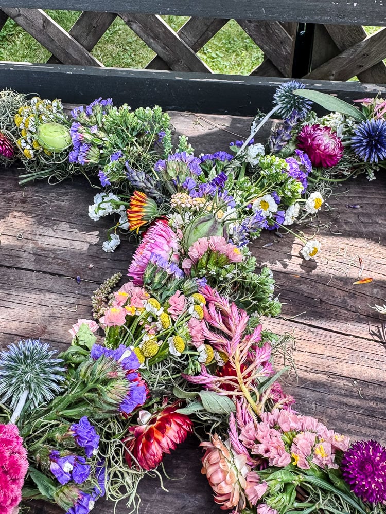 flower covered wreath