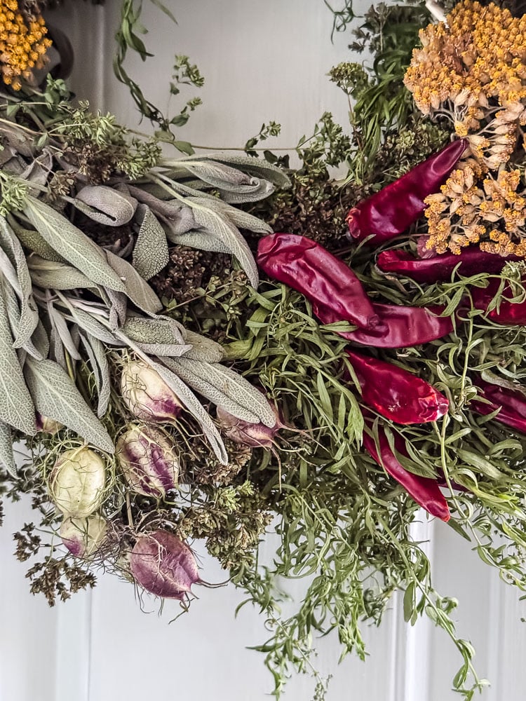 herb and flower wreath