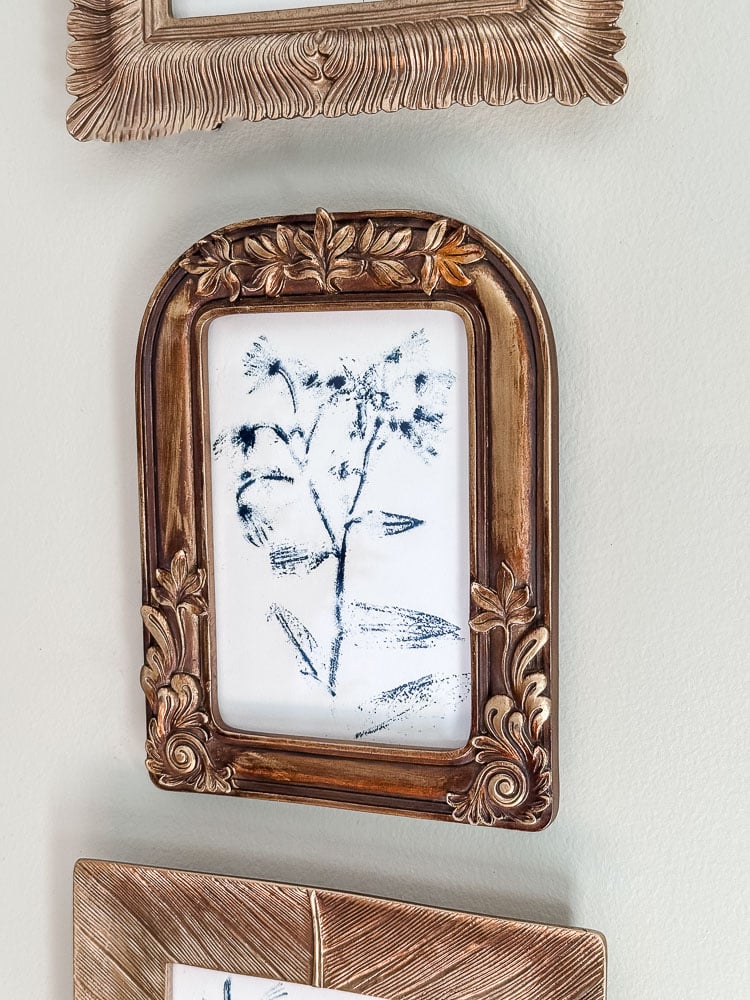 nature print in gold frame