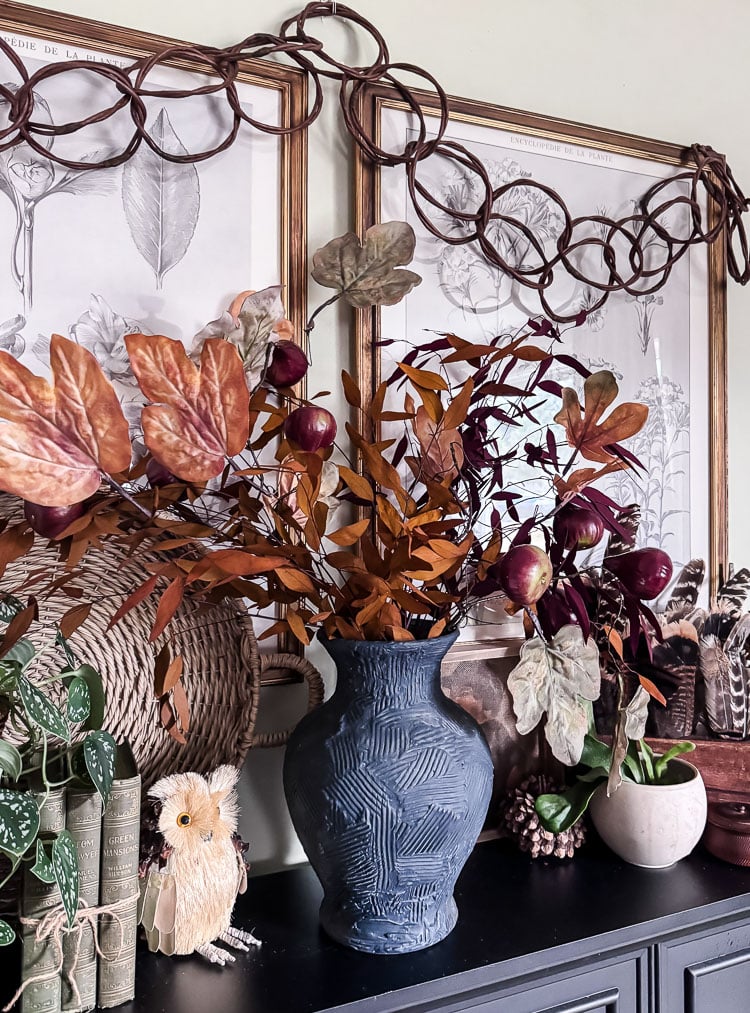 mantel styled for Fall