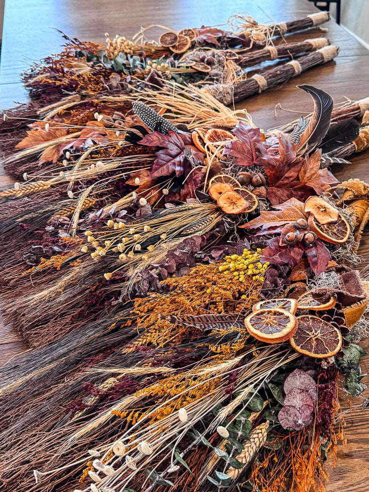 decorated cinnamon brooms