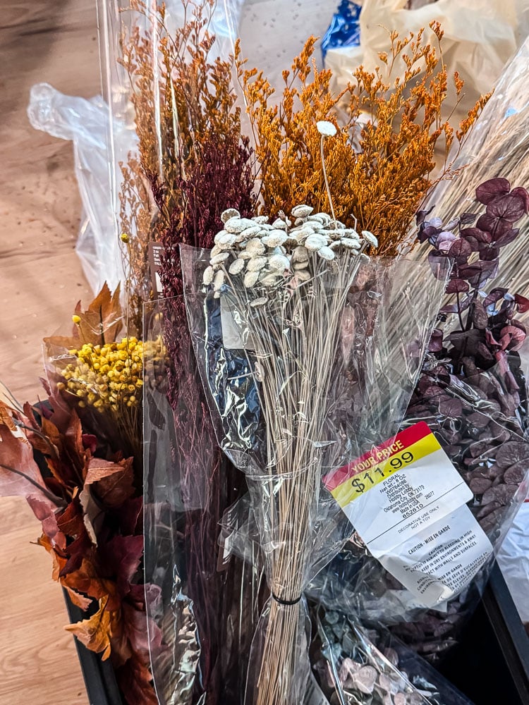 bundles of dried flowers